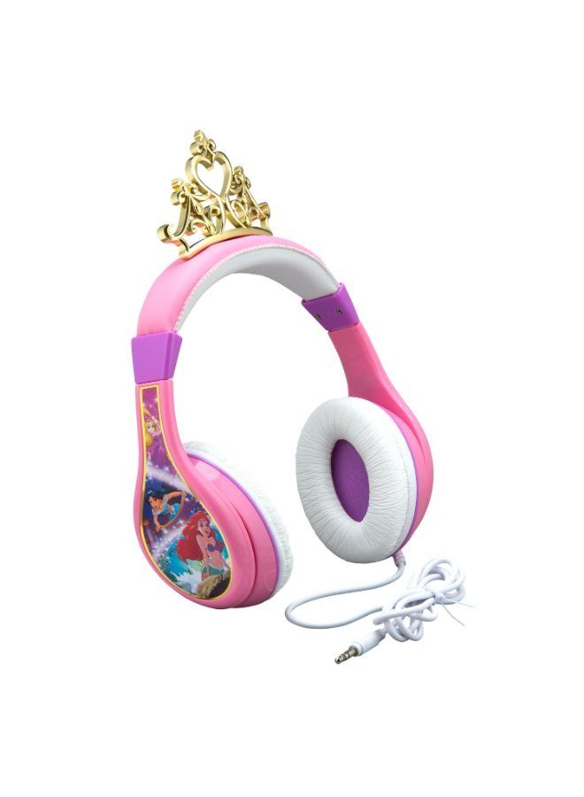 KIDdesigns Disney Princess Kid Safe Wired Headphones - Pink - Image 1
