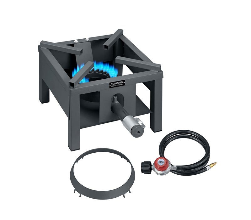 Concord Professional Single Banjo Wok Burner with Stand Drop In Wok Edition Up to 270000 BTU Great for Home Brewing Wok Stir Fry Turkey Etc 16