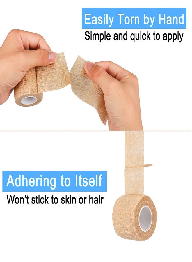 Mooerca 12 Pack Self Adherent Cohesive Wrap Bandages 2 Inches X 5 Yards,First Aid Tape, Elastic Self Adhesive Tape, Athletic, Sports wrap Tape, Bandage Wrap for Sports, Wrist, Skin Colour Athletic Tape - Image 3