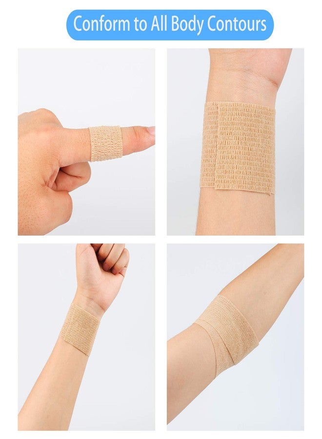 Mooerca 12 Pack Self Adherent Cohesive Wrap Bandages 2 Inches X 5 Yards,First Aid Tape, Elastic Self Adhesive Tape, Athletic, Sports wrap Tape, Bandage Wrap for Sports, Wrist, Skin Colour Athletic Tape - Image 5