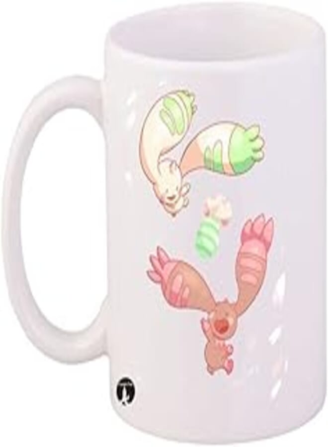 RYN PRINTED/Digiimon/Mug White Green Pink 11ounce