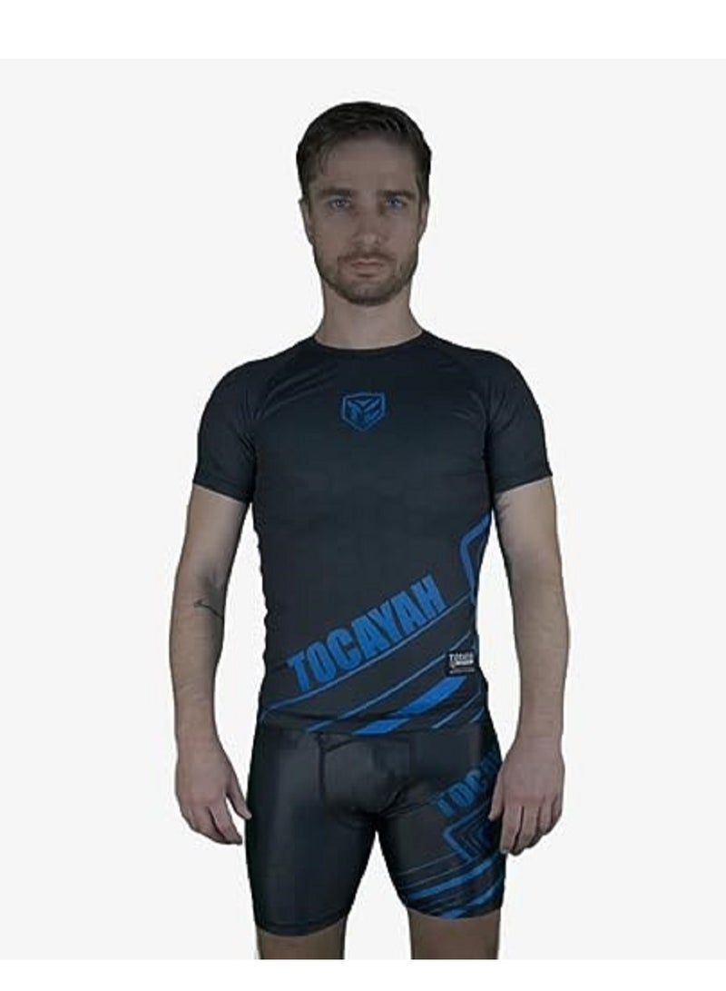 Tocayah Octagon Compression Shorts – Premium Polyester Lycra MMA & BJJ Training Shorts, Breathable Stretch Fight Shorts with Elastic Waistband for Grappling, Kickboxing & Gym - Image 2