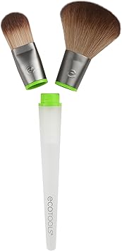 Ecotools مجموعة فرش Total Senses تشمل 2 رؤوس قابلة للتبديل ومقبض مع شعيرات مغلفة بشكل قوي لتطبيق الأساس بشكل موحد وخالي من الخطوط منتج نباتي ECOTOOLS - Image 2