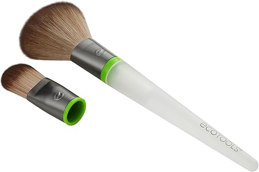 Ecotools مجموعة فرش Total Senses تشمل 2 رؤوس قابلة للتبديل ومقبض مع شعيرات مغلفة بشكل قوي لتطبيق الأساس بشكل موحد وخالي من الخطوط منتج نباتي ECOTOOLS - Image 3
