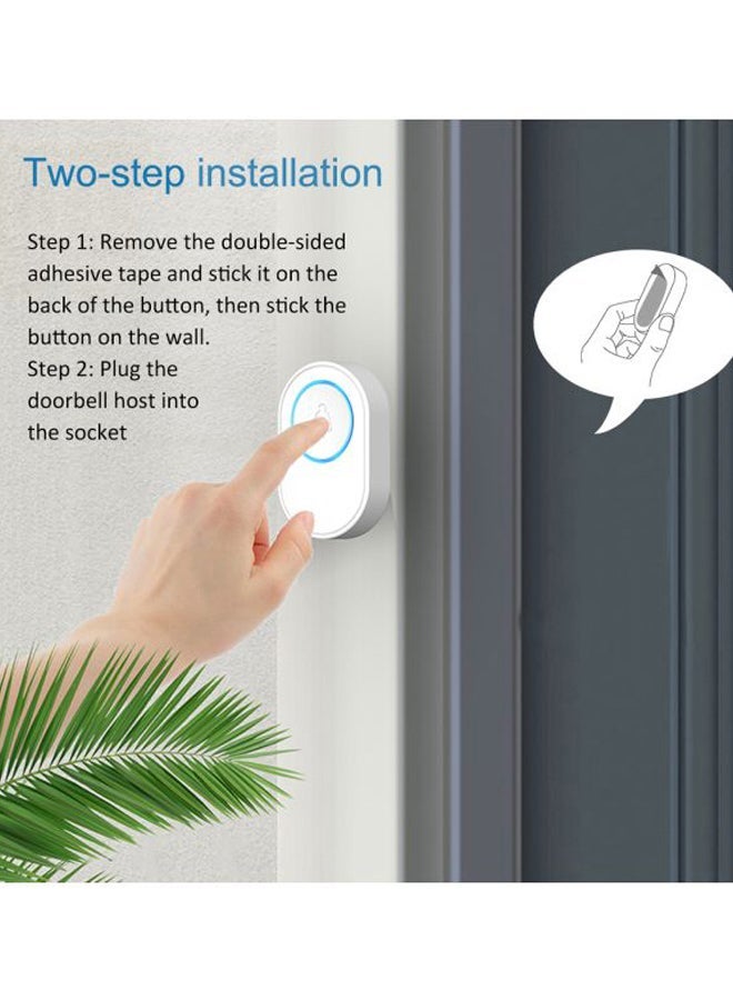 NIBEMINENT Wireless Smart Doorbell Kit White/Blue 68x43x17mm - Image 3
