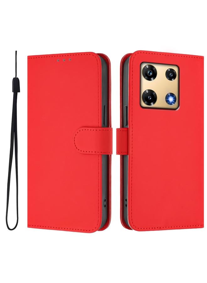 زبون جراب لهاتف Infinix Note 30 Pro 4G مصنوع من الجلد بلون سادة مع حبل - Image 2