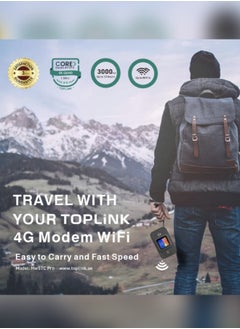 TOPLINK HW57C Pro 4G Pocket Mobilie Wi-Fi Router With 3000mAh Battery ，LTE 150Mbps,Plug And Play, Connects Up 12 Users，Compatible With All SIM Cards  - Image 3