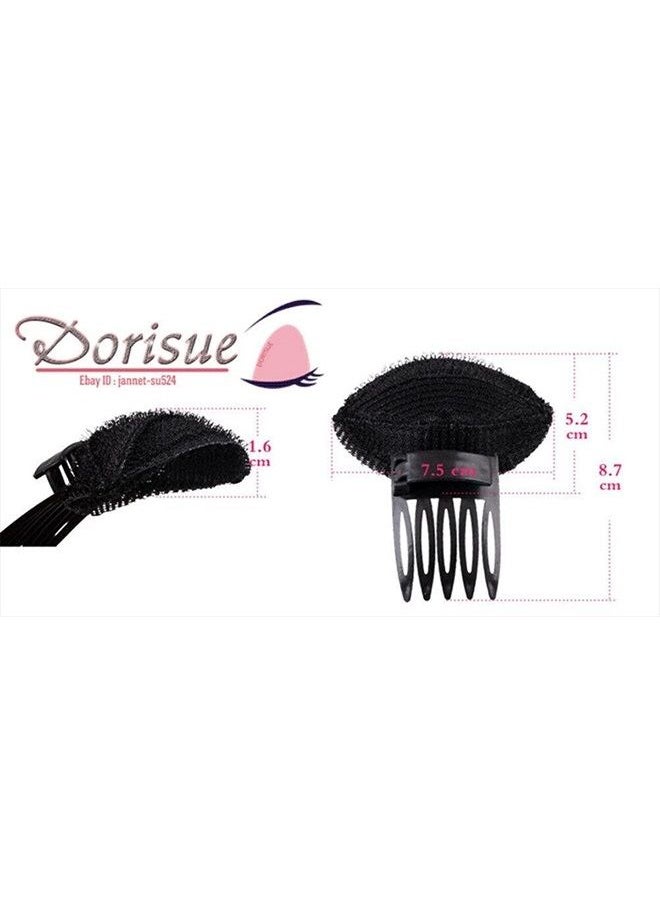 Dorisue - Volume Styling Bang Hair Lift hair Tool Bump Up Insert Tool Hair Clip Comb 2 pc Black and Brown - Image 1