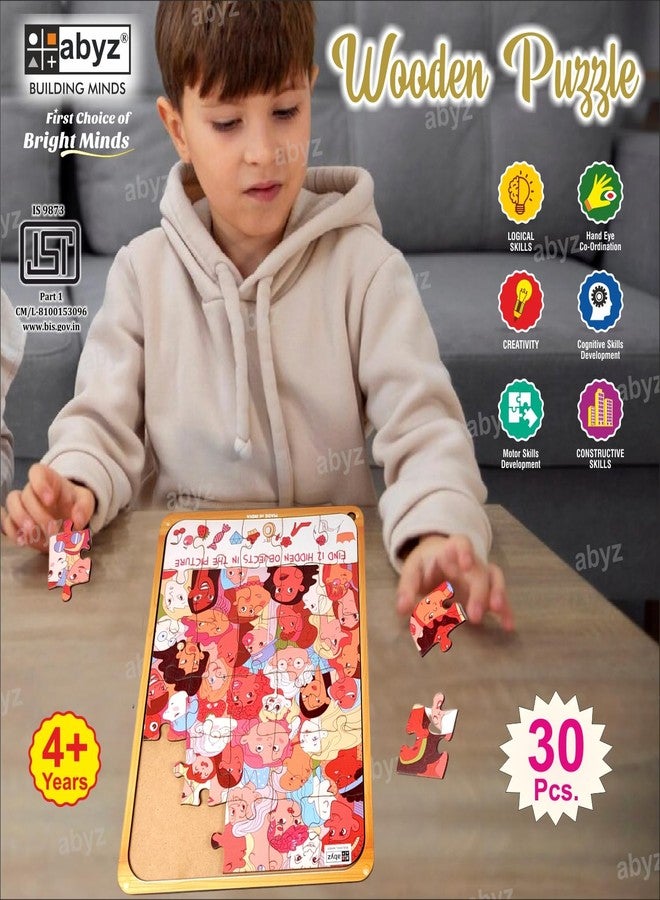 ABYZ Wooden Jigsaw Puzzle – International Women's Day Playset for Fun Educational & Little Explorers, 30-Pieces & Pack of 3 Fun Games with Multicolor | Birthday Gift for (3-6 Year) Age Kids. - Image 4