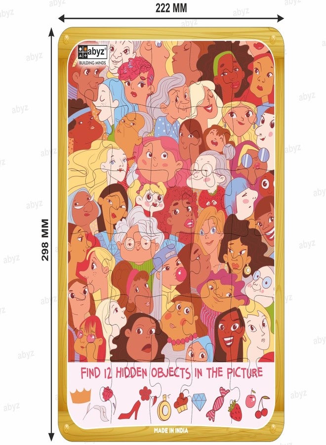 ABYZ Wooden Jigsaw Puzzle – International Women's Day Playset for Fun Educational & Little Explorers, 30-Pieces & Pack of 3 Fun Games with Multicolor | Birthday Gift for (3-6 Year) Age Kids. - Image 2
