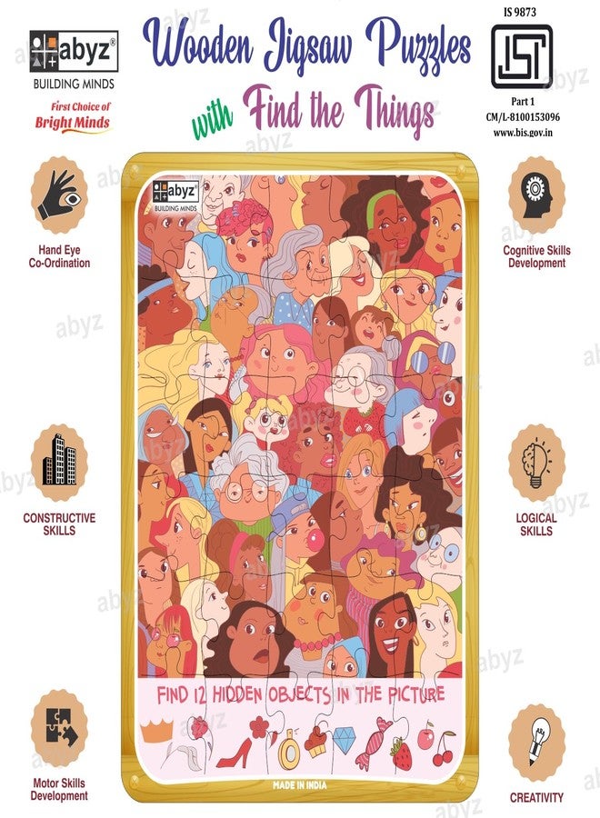 ABYZ Wooden Jigsaw Puzzle – International Women's Day Playset for Fun Educational & Little Explorers, 30-Pieces & Pack of 3 Fun Games with Multicolor | Birthday Gift for (3-6 Year) Age Kids. - Image 3