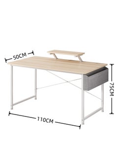 ADEBOLA Study Desk with Storage Bag,Home Office Computer Desk with Monitor Stand 110*50*75 CM  - Image 2