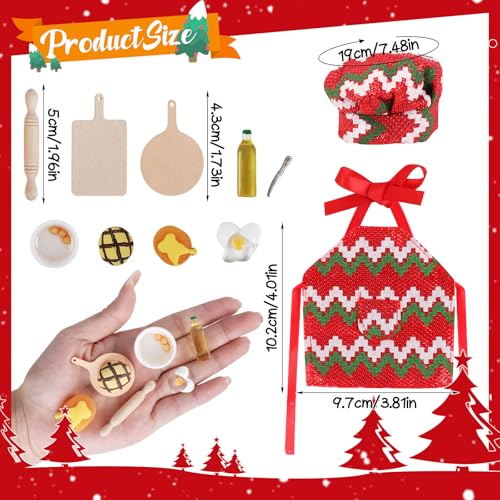 DERAYEE Christmas Elf Accessories Mini Elf Doll Baker Outfit Kit with Cooking Baking Props for Xmas Decorations - Image 5