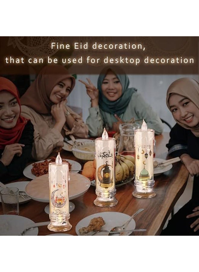 شموع عيد مبارك بدون لهب (3 قطع) لرمضان والعيد - Image 4