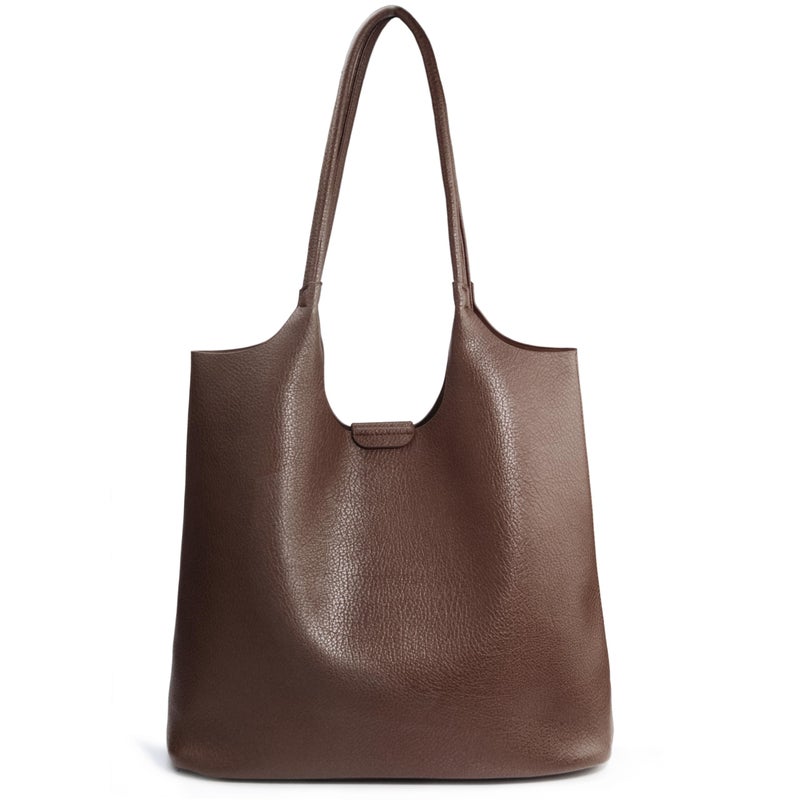 Hoxis Soft Vegan Leather Tote Bag for Women Hobo Handbag Purse for Travel and Everyday (Coffee) - Image 1