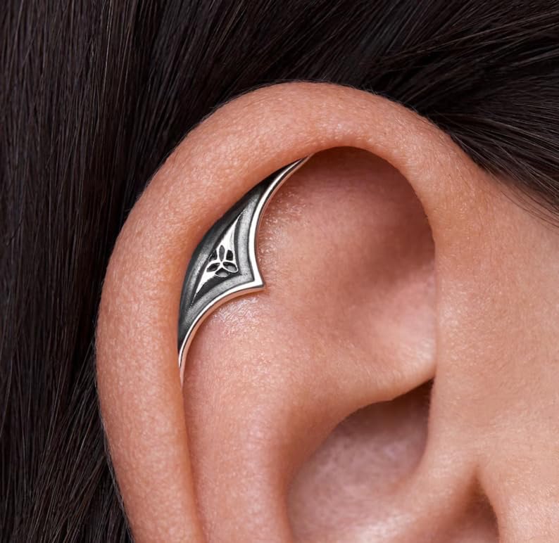 Humorrap Helix Piercing Jewelry 16G 8mm, ASTM F136 Titanium Threadless Flatback Stud for Conch, Flat, Tragus, Halloween Gothic Cartilage Earrings - Image 2