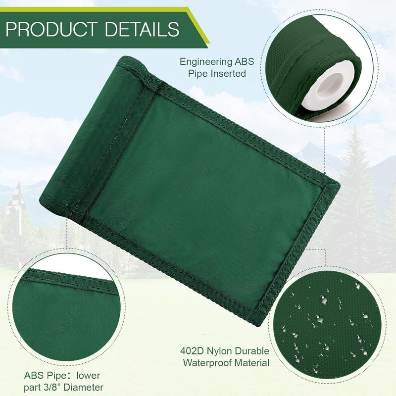Oudain 6 Pcs Golf Target Flag with Tube Inserted Waterproof Putting Golf Flags 420D Nylon Mini Pin for Yard Indoor Outdoor Backyard Garden Portable, 8 x 6 Inch - Image 3