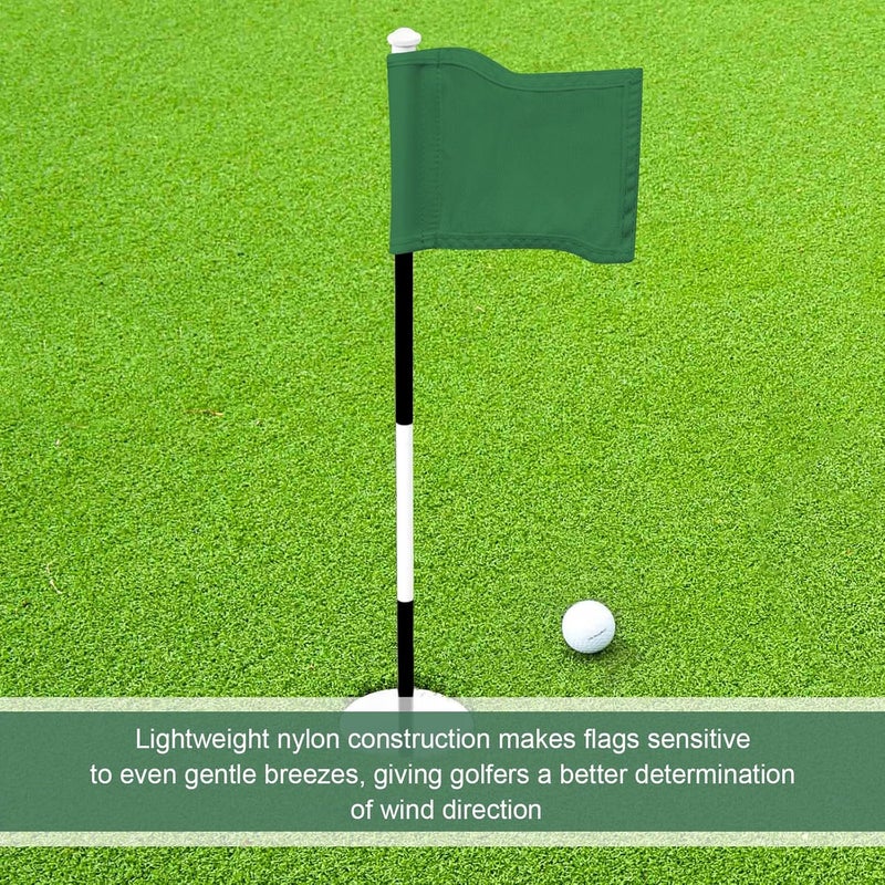 Oudain 6 Pcs Golf Target Flag with Tube Inserted Waterproof Putting Golf Flags 420D Nylon Mini Pin for Yard Indoor Outdoor Backyard Garden Portable, 8 x 6 Inch - Image 2
