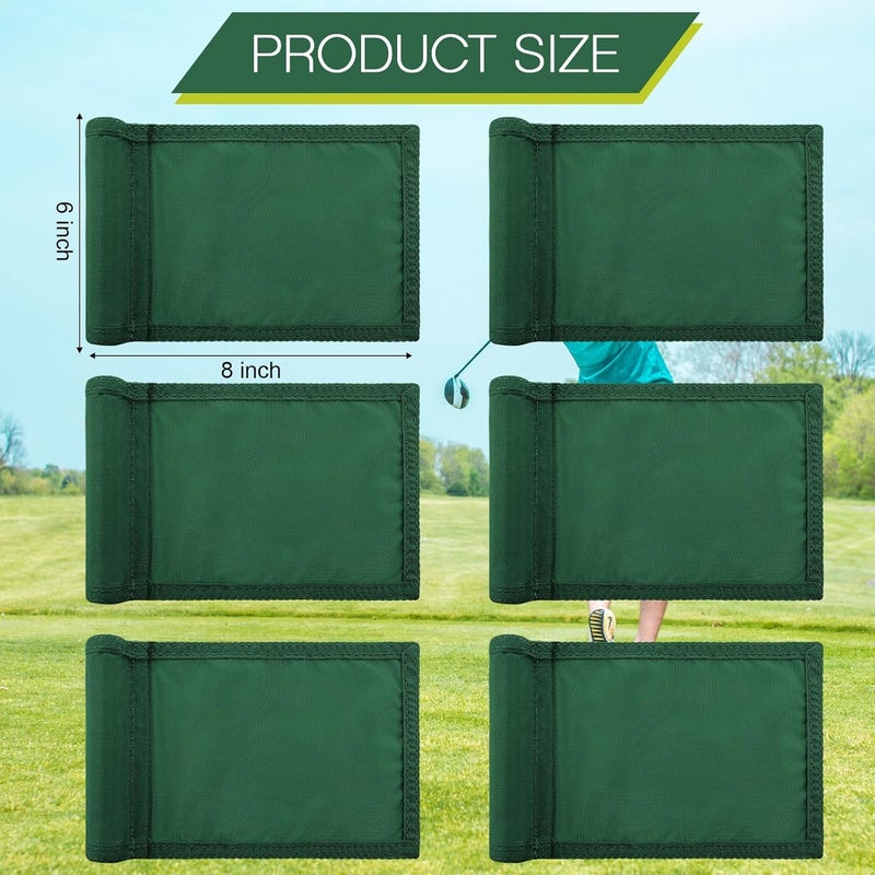Oudain 6 Pcs Golf Target Flag with Tube Inserted Waterproof Putting Golf Flags 420D Nylon Mini Pin for Yard Indoor Outdoor Backyard Garden Portable, 8 x 6 Inch - Image 4