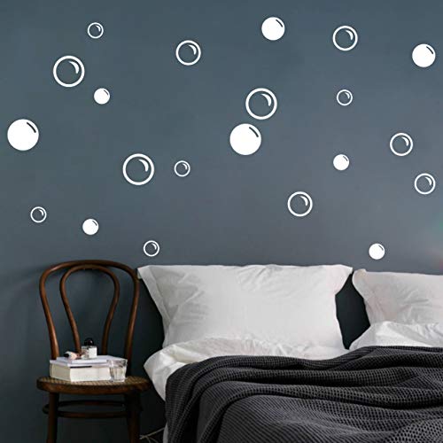 GESTYZ 90 Large Soap Bubbles Wall Decals, Bathroom Decals, Wall Art, Vinyl Stivkers for Bathroom, Bedroom, Nursery Decor A35 (White) - Image 2