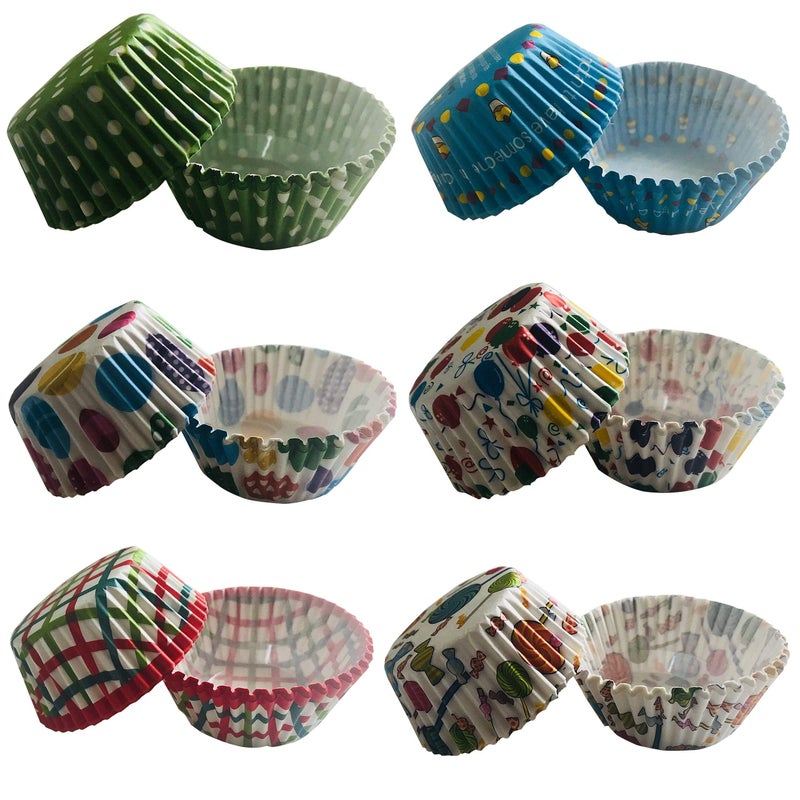 Bahoki Essentials Paper Baking Cups - Cupcake, Muffin Liners, Assorted Cake Wrappers - Great for Birthday Parties and Family Gatherings - Multi Prints - 300 Piece - Image 1