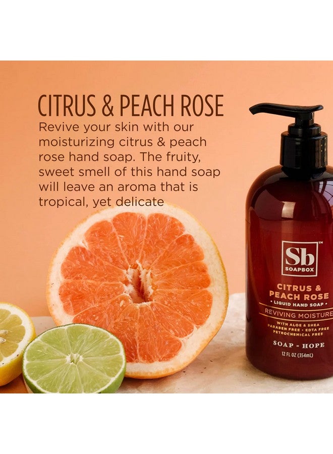 Soapbox Liquid Hand Soap, Citrus & Peach Rose - Gentle, Moisturizing Hand Cleanser, Aromatic & Soothing, Vegan & Cruelty Free Hand Wash for Kitchen and Bathroom, 12oz Pump Bottles (Pack of 3) - Image 3