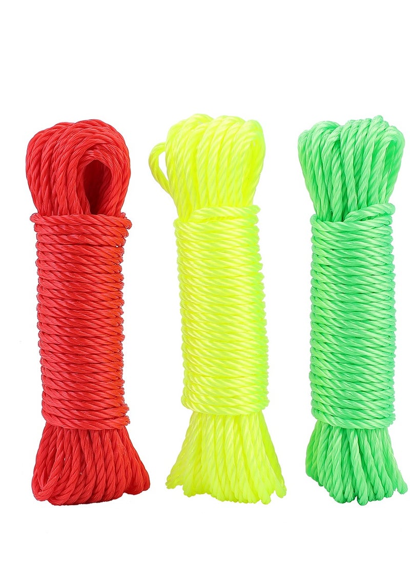LAWAZIM - Set Rope 3 Pieces 7mmx5m | Multi-Purpose | General-Purpose Utility Rope | Polypropylene Rope | High Strength All Purpose Braided Utility Flag Line - Image 1