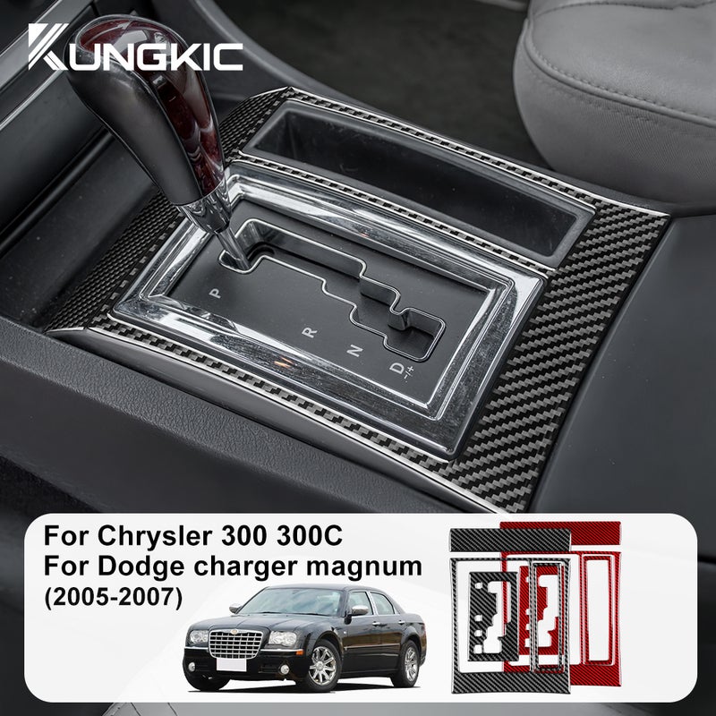 Real Soft Carbon Fiber Sticker For Chrysler 300 300C For Dodge Charger Magnum 2005 2006 2007 Car Gear Shift Panel Accessories - Image 1