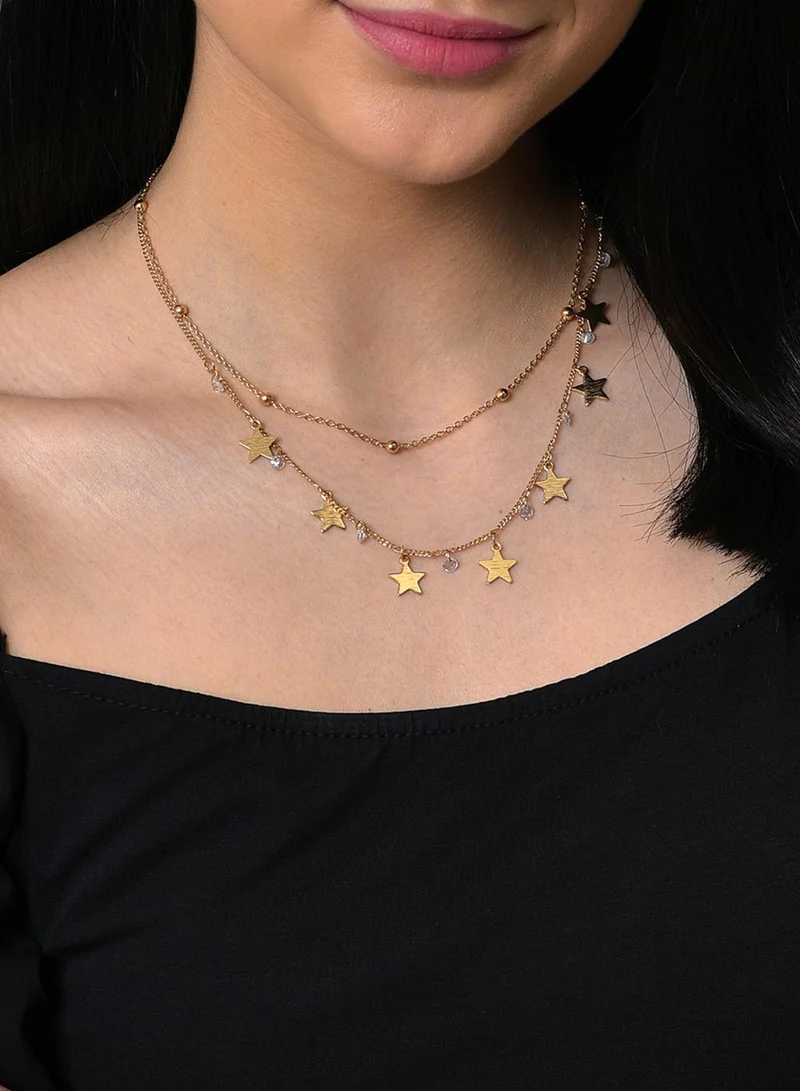 سوهي طقم قلادتين نحاس صناعي مجوهرات