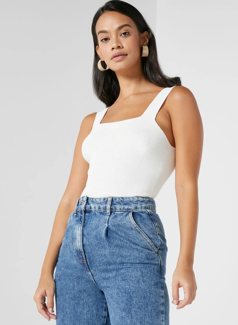 MANGO Ribbed Crop Top