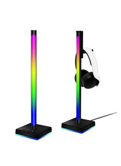 FlashHawk 2 Packs Desktop Headphone Stand with RGB Sound Pickup Rhythm Light  - Image 1