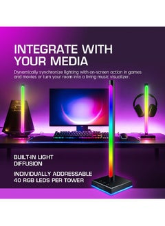 FlashHawk 2 Packs Desktop Headphone Stand with RGB Sound Pickup Rhythm Light  - Image 3
