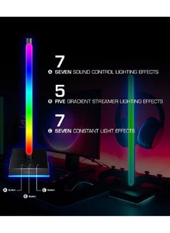 FlashHawk 2 Packs Desktop Headphone Stand with RGB Sound Pickup Rhythm Light  - Image 4
