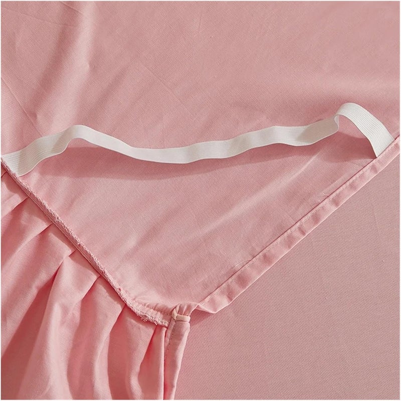 Lace Bed Skirt, Cotton Princess Bedspread, Solid Color Ruffle Bedding, Mattress Cover Sheet, 1Pc + Pillowcases 2Pc(White,180x200CM Bed 3pcs) - Image 4