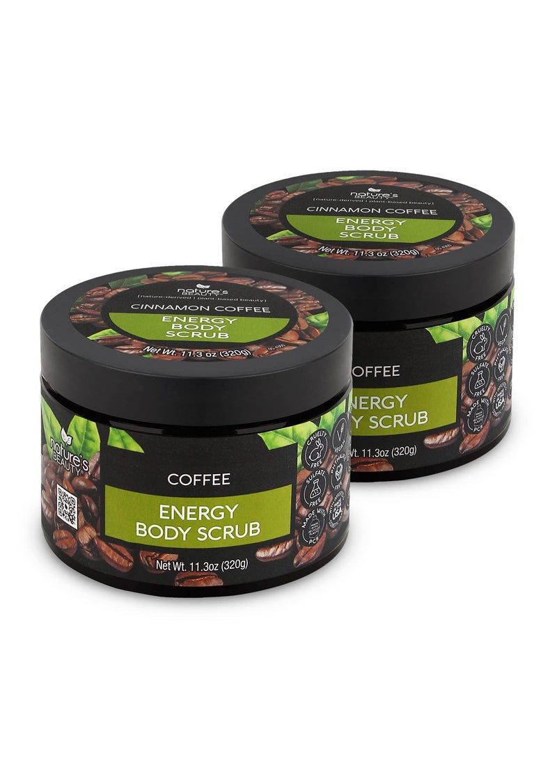Nature's Beauty - Natures Beauty Cinnamon Coffee Energy Body Scrub MultiPack  Gently Exfoliate Energize  Invigorate Dull Skin Made wPomegranate  Babassu Oil  Coffee Seed Powder 113 oz 2 Pack - Image 1