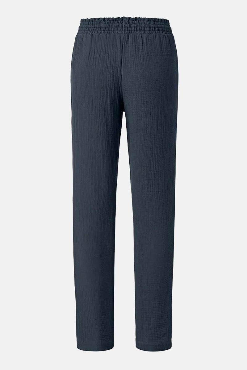 Tchibo Women Drawstring Plain Loungewear Pants, Navy - Image 3