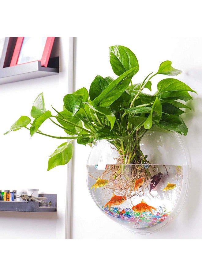 VAYINATO Acrylic Wall Hanging Bowl For Fish And Indoor Water Plants 12 Inch White Colour Rust Resistant - Image 1