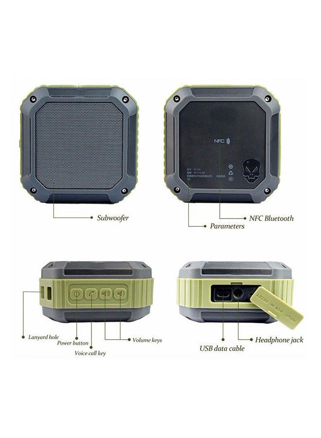 NIBEMINENT Portable Wireless Speaker Green/Black - Image 3