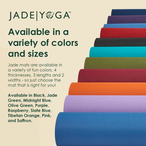 JadeYoga حصيرة يوجا هارموني من جاد يوجا - حصيرة رياضية متينة وسميكة، حصيرة يوجا مطاطية طبيعية غير قابلة للانزلاق - حصيرة تمارين منزلية وتمدد، حصيرة تمرين - يوجا، بيلاتس وتأمل للنساء والرجال (أخضر جاد، 68'') - Image 5