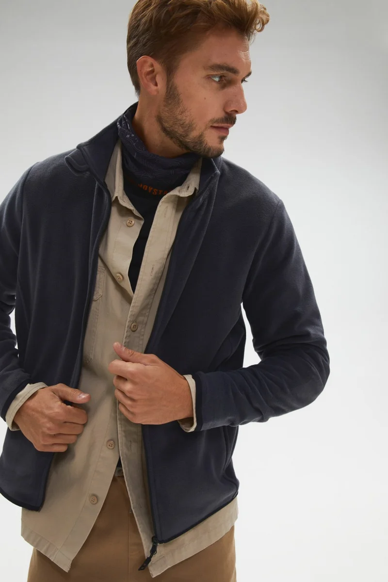 جويستار Men's Regular Fit Zippered Fleece Sweatshirt