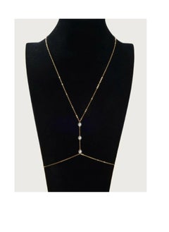 RA accessories Chain Body Golden With Off-White Pearls -Belly Chain  - Image 1