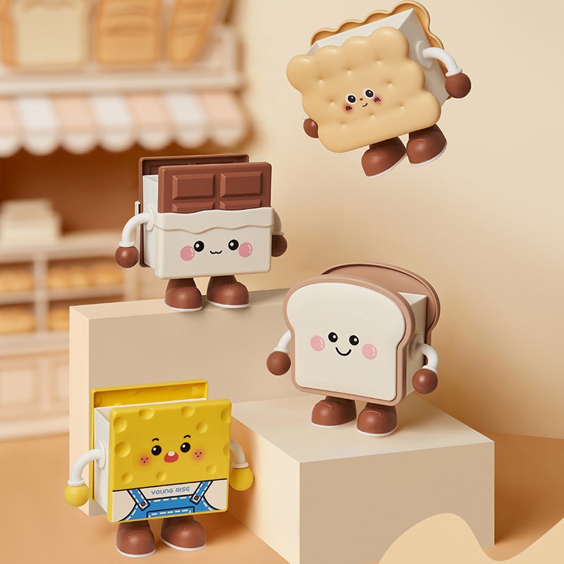 Cute Cartoon Biscuit Toast Storage Bin, Desk Organizer - Image 1