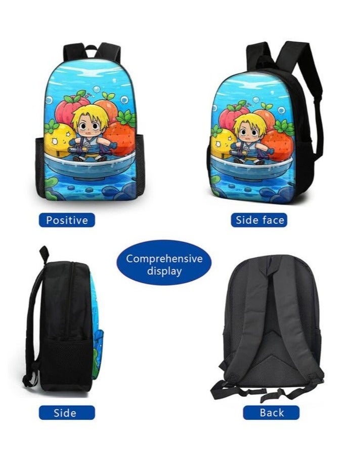 Cartoon three-piece schoolbag with front pocket - 641  - Image 3