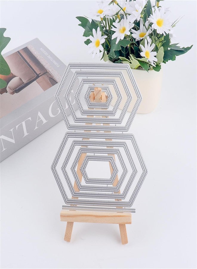 Briartw 9 Pcs Hexagonal Dotted Edge Cutting Dies for Card Making DIY Scrapbooking Embossing Metal Stencil Die-cuts Album Cardmaking Craft Gift Card Art Decoration Handmade Gift - Image 4