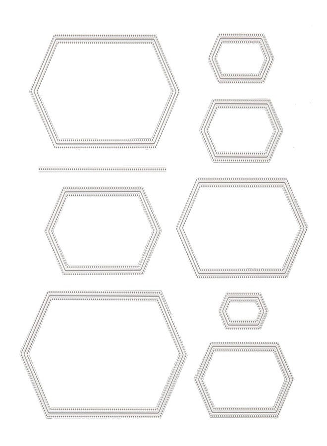 Briartw 9 Pcs Hexagonal Dotted Edge Cutting Dies for Card Making DIY Scrapbooking Embossing Metal Stencil Die-cuts Album Cardmaking Craft Gift Card Art Decoration Handmade Gift - Image 1