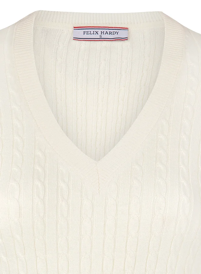 FELIX HARDY V-Neck Cable Knit Pullover