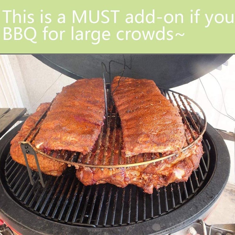 Dracarys Grill Stack Rack for Big Green Egg Stainless Steel BBQ Lover Gifts Fit Large & XL Big Green Egg, Kamado Joe,18" or Bigger Diameter Grill,Increase Grilling Surface - Image 5