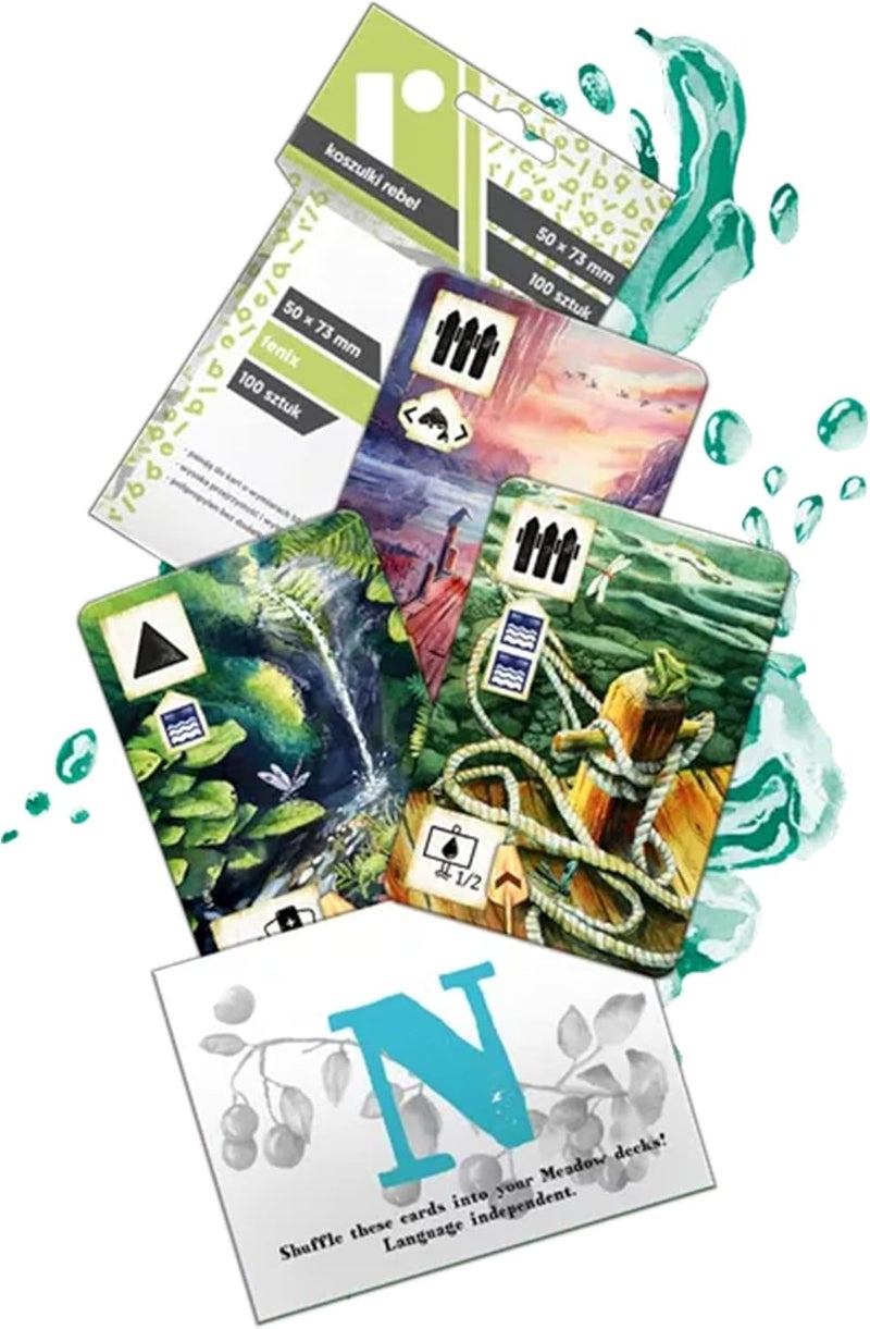 Asmodee Meadow Downstream Sleeve Pack Enhance Your Game with 100 Card Sleeves  MiniExpansion Cards Strategy Game for Kids  Adults Ages 10 14 Players 6090 Min Playtime Made by Rebel Studio - Image 2