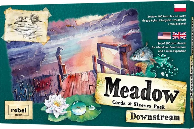Asmodee Meadow Downstream Sleeve Pack Enhance Your Game with 100 Card Sleeves  MiniExpansion Cards Strategy Game for Kids  Adults Ages 10 14 Players 6090 Min Playtime Made by Rebel Studio - Image 1