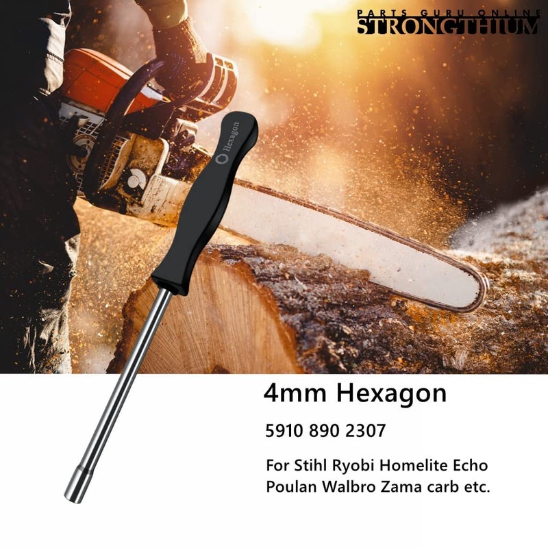 Strongthium Hexagon Carburetor Adjusting Tool 5910 890 2307 4mm Hex Screwdriver for Stihl Ryobi Poulan Homelite Husqvarna Echo Chainsaw Weed Eater Wacker Trimmer Leaf Blower Lawn Mower 2 Circle - Image 2